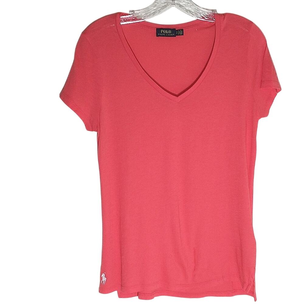 Polo Ralph Lauren Tee Women's Sz S Orange Short Sleeve Cotton T-shirt Pullover